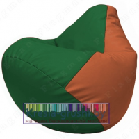 Бескаркасное кресло мешок Груша Г2.3-0123 (зелёный, оранжевый)
